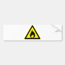 Flammable Sign Bumper Sticker