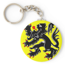 Flanders, Belgium flag Key Chain