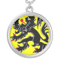 Flanders, Belgium flag Personalized Necklace