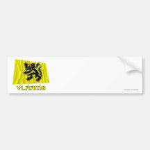 Flanders Region Waving Flag with Name Bumper Stickers