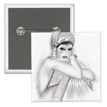 Flapper Girl Button
