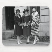 Flapper Girls, Cloche Hats 1920s Mousepads
