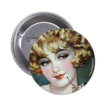 Flapper Painting Pinback Buttons