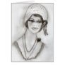 Flapper With Beads Greeting Card
