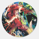 Flash and Green Lantern Panel Round Sticker