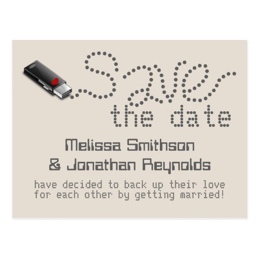 Flash Drive Save the Date Postcard