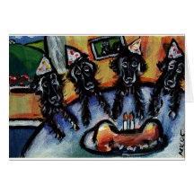 Flat Coated Retriever summer Birthday party Greeting Card