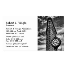 Flatiron Building and Clock in Black and White Business Card