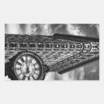 Flatiron Building and Clock in Black and White Rectangular Sticker
