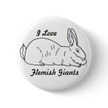 Flemish Giant Bunny Button