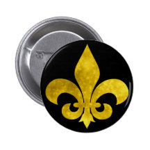 Fleur De Art Gold Rust Pinback Buttons