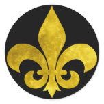 Fleur De Art Gold Rust Round Stickers
