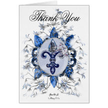 Fleur de Li with Lilies Thank You Card