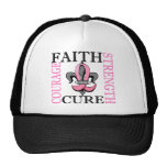 Fleur De Lis 3 Breast Cancer Mesh Hat