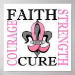 Fleur De Lis 3 Breast Cancer posters