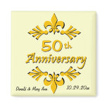 Fleur De Lis 50th Anniversary Party Favours magnets