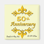 Fleur De Lis 50th Anniversary Party Favours Fridge Magnets