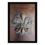 Fleur De Lis, Aged Copper-Look Printed Custom Invites