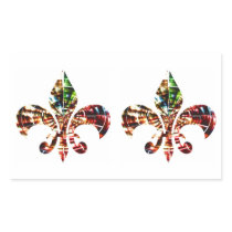 fleur-de-lis : Amazing Red Sparkle Design Rectangular Sticker