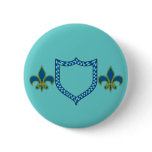 Fleur de Lis and Shield Custom Design Pins