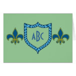 Fleur de Lis and Shield Custom Design Greeting Cards