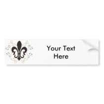 Fleur De Lis: Black and Gold Bumper Sticker