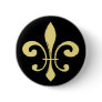 Fleur De Lis,Black and Gold Buttons