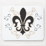Fleur De Lis: Black and Gold mousepads
