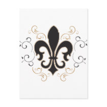 Fleur De Lis: Black and Gold Postcards