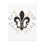 Fleur De Lis: Black and Gold postcards