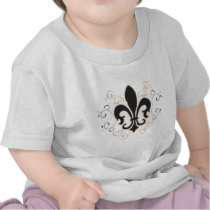 Fleur De Lis: Black and Gold Tshirts