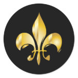 Fleur de Lis/black background stickers
