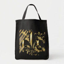 Fleur de Lis/black + gold Bag