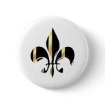Fleur de Lis/black + gold buttons