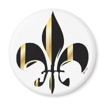 Fleur de Lis/black + gold Magnets
