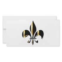 Fleur de Lis/black + gold Photo Card Template
