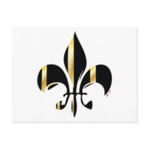 Fleur de Lis/black + gold Postcards