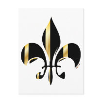 Fleur de Lis/black + gold Postcards