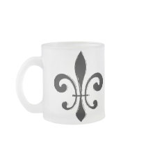Fleur De Lis, Black Washout Coffee Mugs