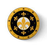 fleur de lis pinback button