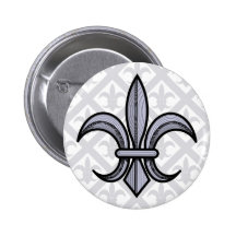 Fleur-de-Lis Button (silver)