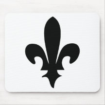 Fleur de lis Classic - black Mousepads