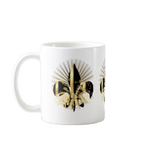 Fleur de Lis, customisable text Coffee Mugs
