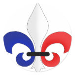 Fleur de lis France flag colours Sticker