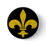Fleur De Lis Gold Leaf Cut buttons