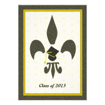 Fleur de Lis Graduate Hat Party Invitation
