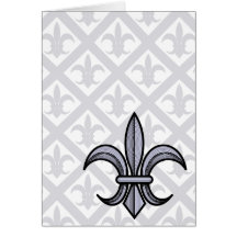 Fleur-de-Lis Greeting Card (silver)