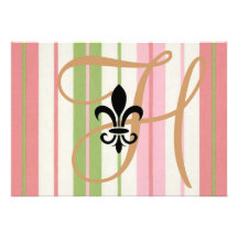Fleur de Lis Invite with Monogram