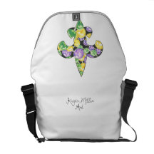 Fleur De Lis Mardi Gras Beads Messenger Bag