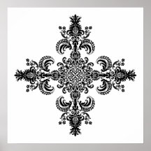 Fleur de lis Meditation 4 corners Posters